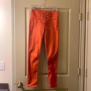 Refuge coral high waisted jeans 6